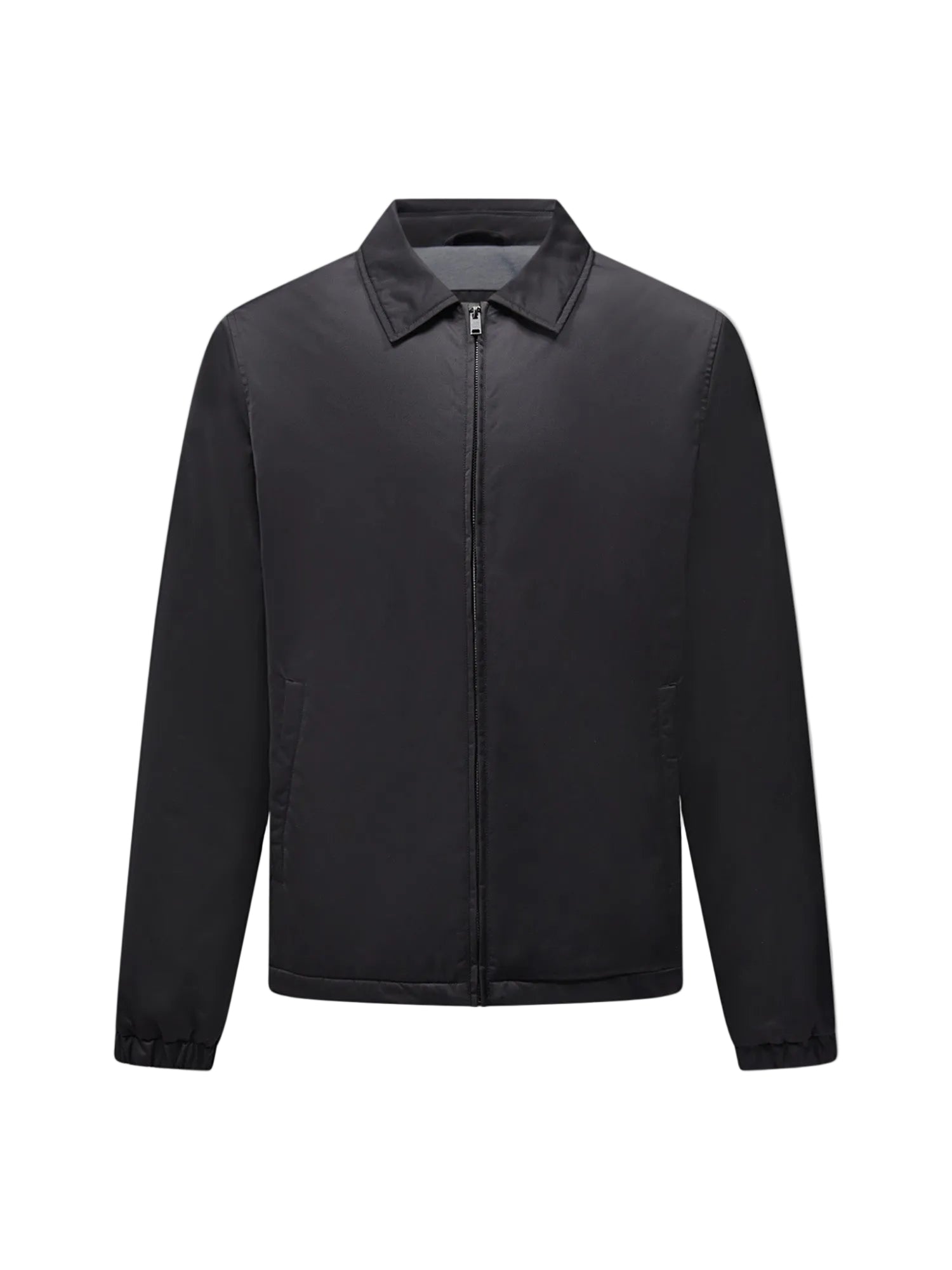 Front View of Peckham Rye Light Padded Collar Black Bomber Jacket